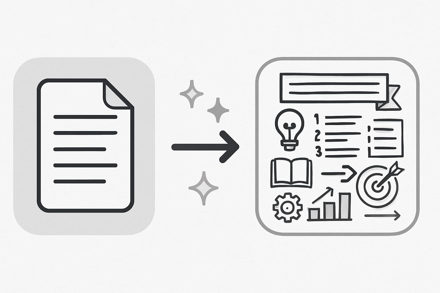 AI-generated sketchnotes displayed on a tablet